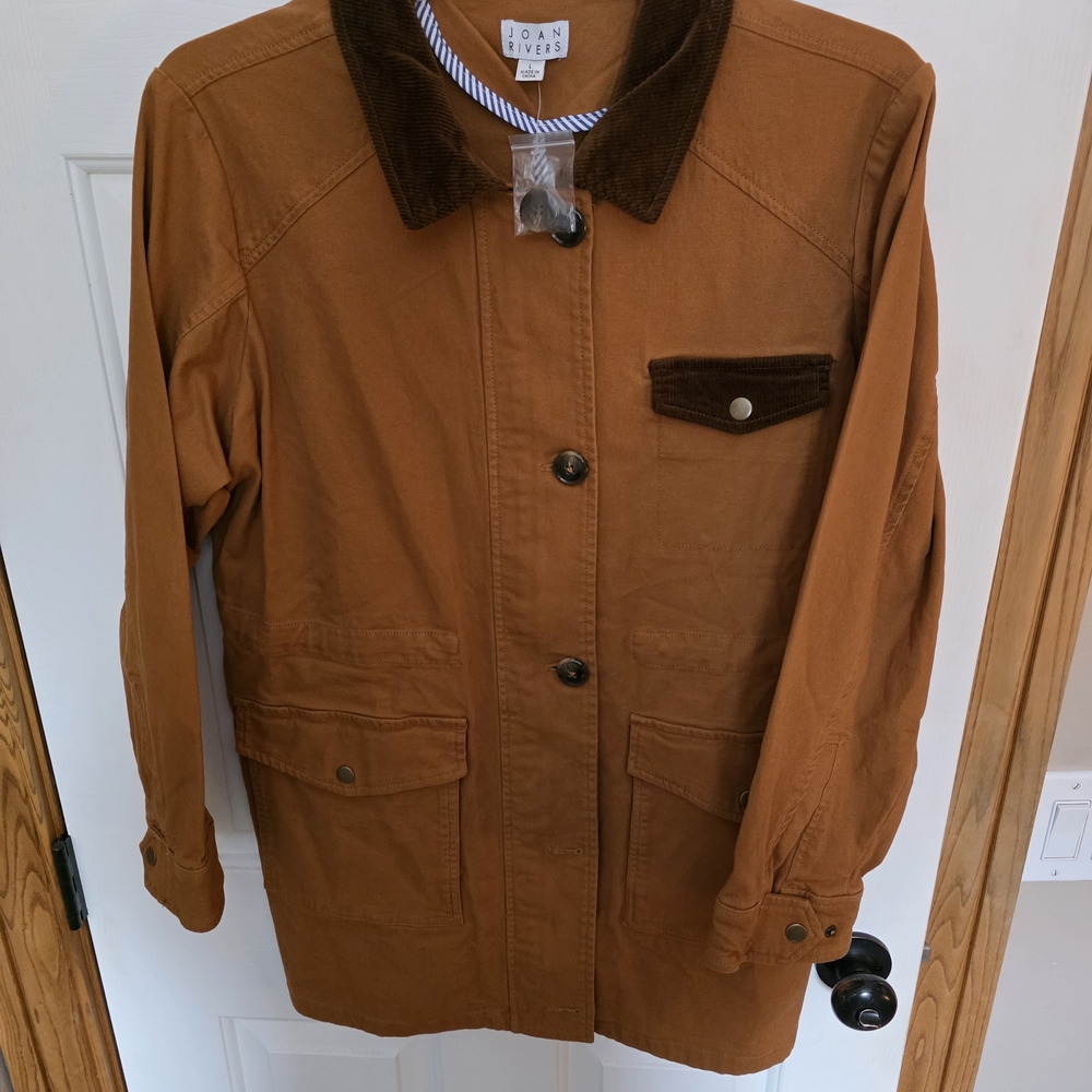 Womans Joan Rivers Button Down Utility Jacket With Coduroy On The Collar  NWT - Picture 3 of 10